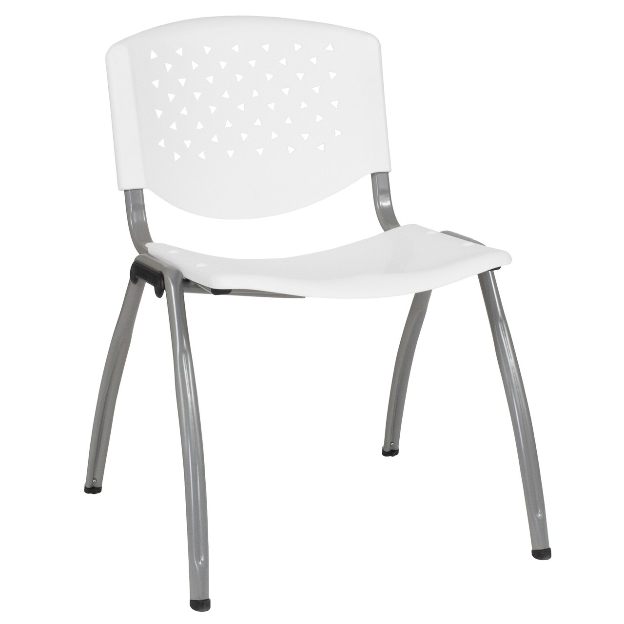 Emma and Oliver Home and Office Plastic Stack Chair with Perforated Back - Guest Chair